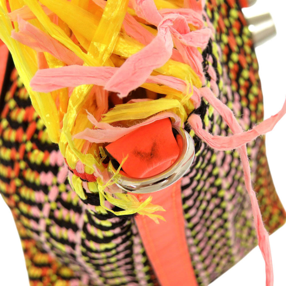 Christian Louboutin Handbag Raffia, Leather multicolor flange bus