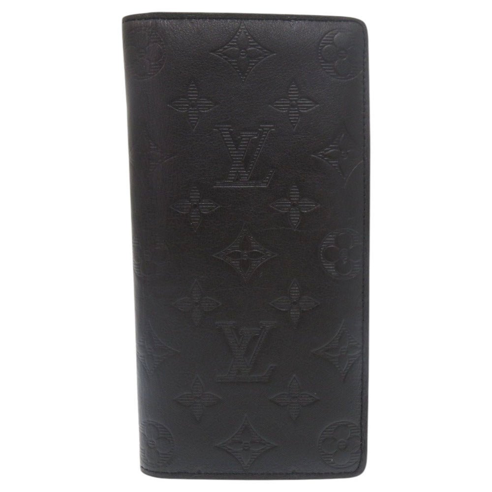 LOUIS VUITTON Long Wallet Purse M62900 leather Noir Monogram shadow Portefeuille Braza