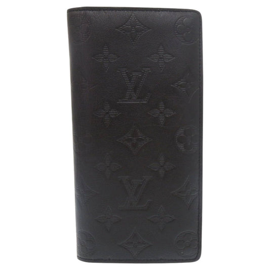 LOUIS VUITTON Long Wallet Purse M62900 leather Noir Monogram shadow Portefeuille Braza