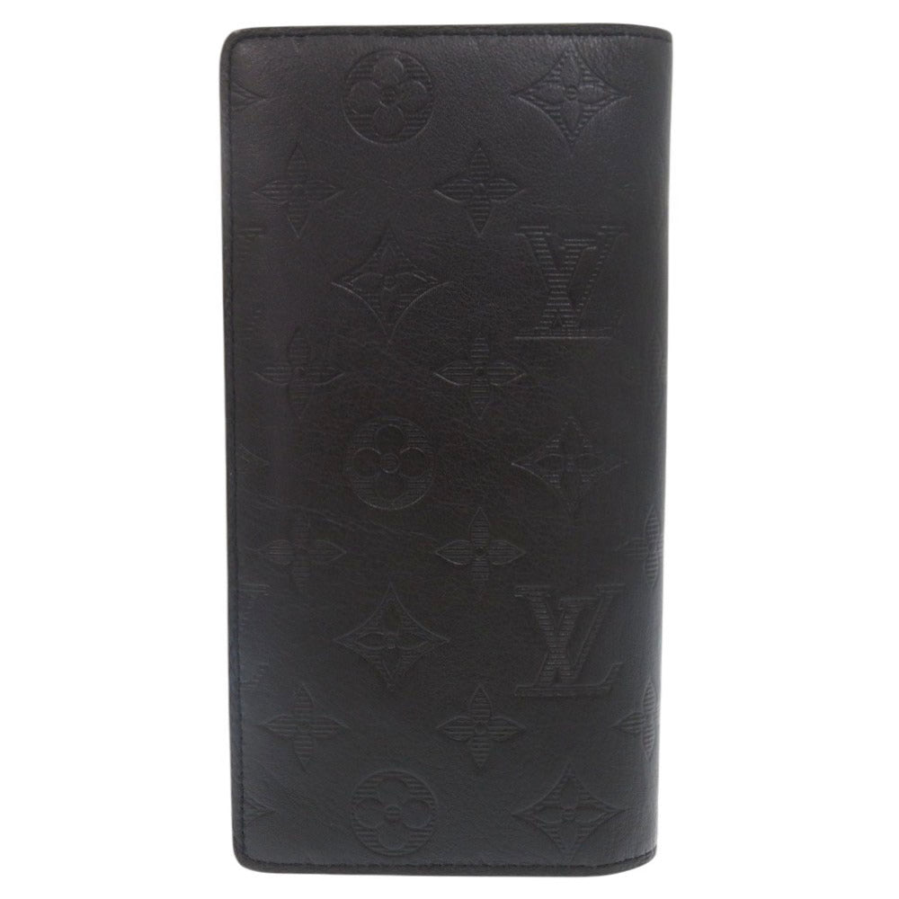 LOUIS VUITTON Long Wallet Purse M62900 leather Noir Monogram shadow Portefeuille Braza