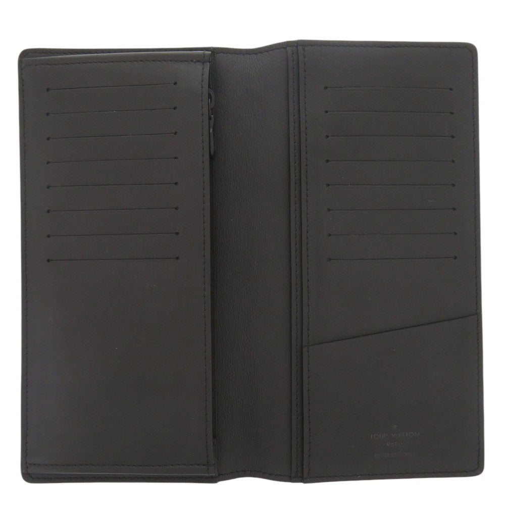 LOUIS VUITTON Long Wallet Purse M62900 leather Noir Monogram shadow Portefeuille Braza