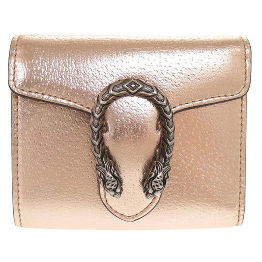 GUCCI Tri-fold wallet 627073 leather Pink gold Dionysus