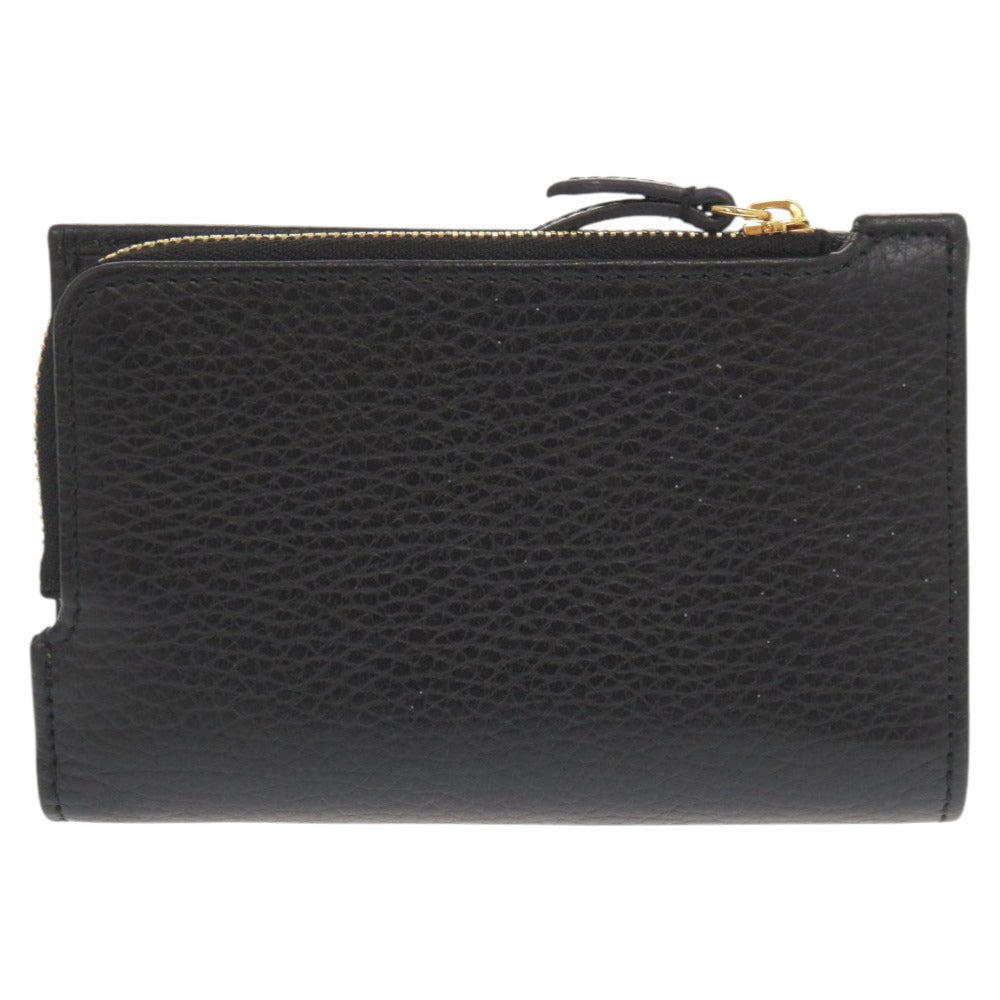 GUCCI Bifold Wallet 546588 leather black GG Marmont Double G