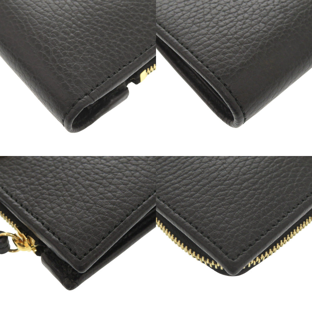 GUCCI Bifold Wallet 546588 leather black GG Marmont Double G