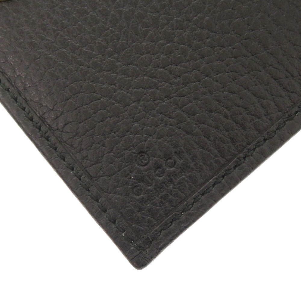 GUCCI Bifold Wallet 546588 leather black GG Marmont Double G