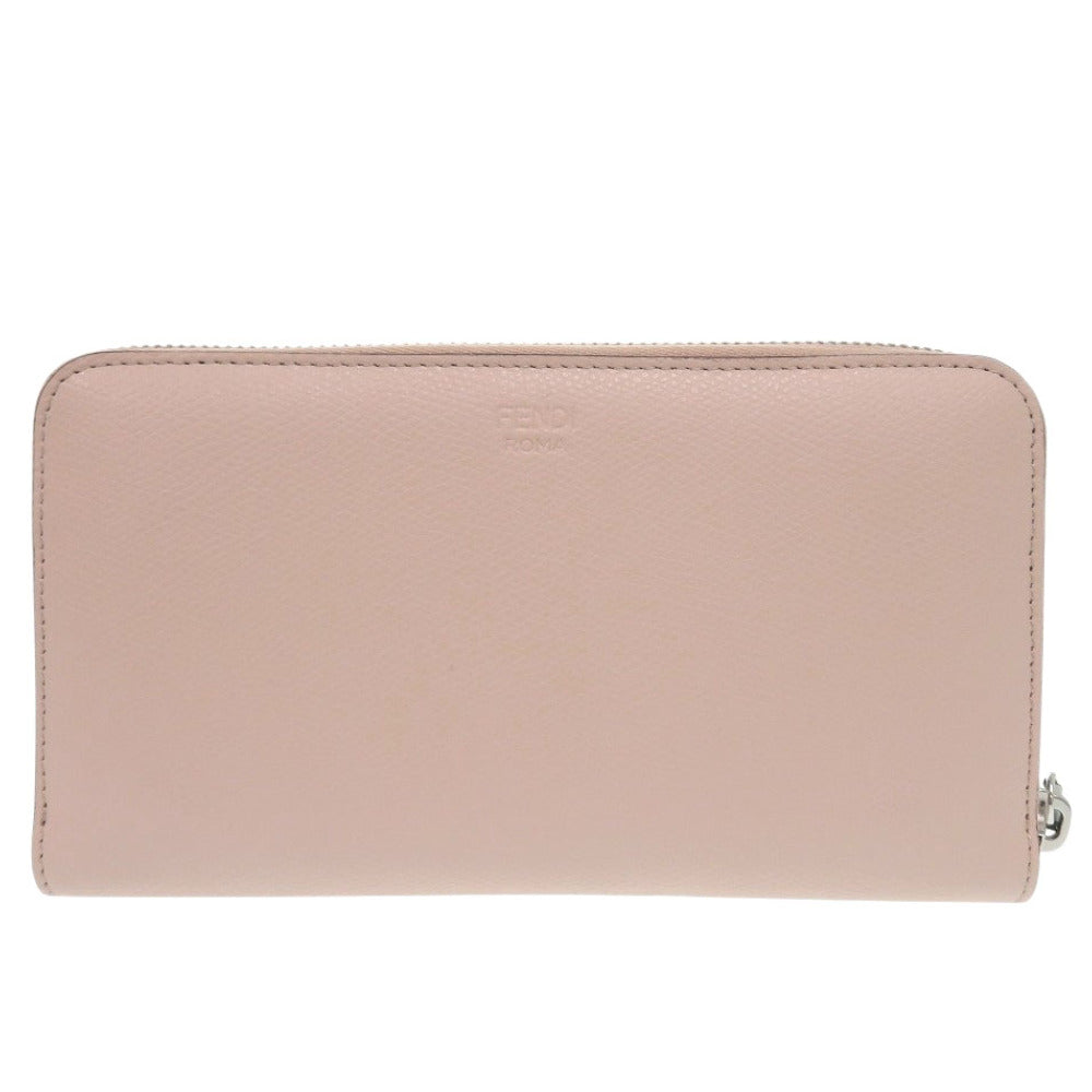FENDI Long Wallet Purse 8M0299 leather Light pink Bugs monster