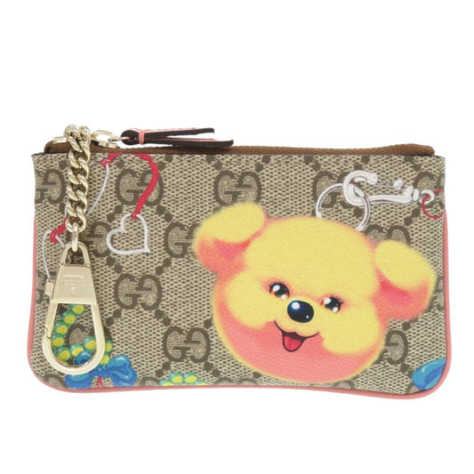 GUCCI Coin case 838892 GG Supreme beige Heart Shape Key Chain