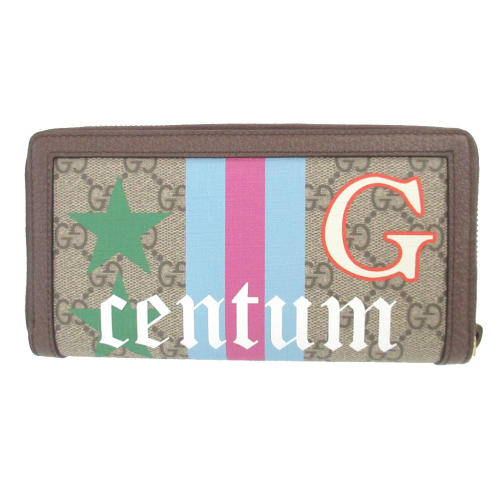 GUCCI Long Wallet Purse 658634 GG Supreme, Leather beige Diana Bamboo