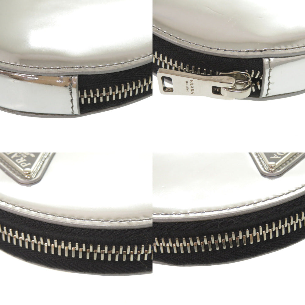 PRADA Shoulder Bag 1NR003 leather Silver