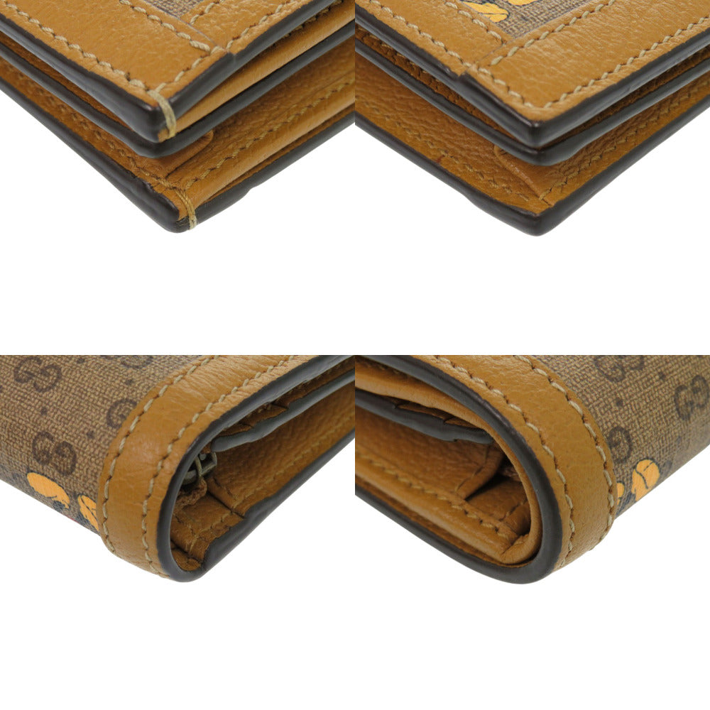GUCCI Bifold Wallet 602534 PVC, Leather Brown
