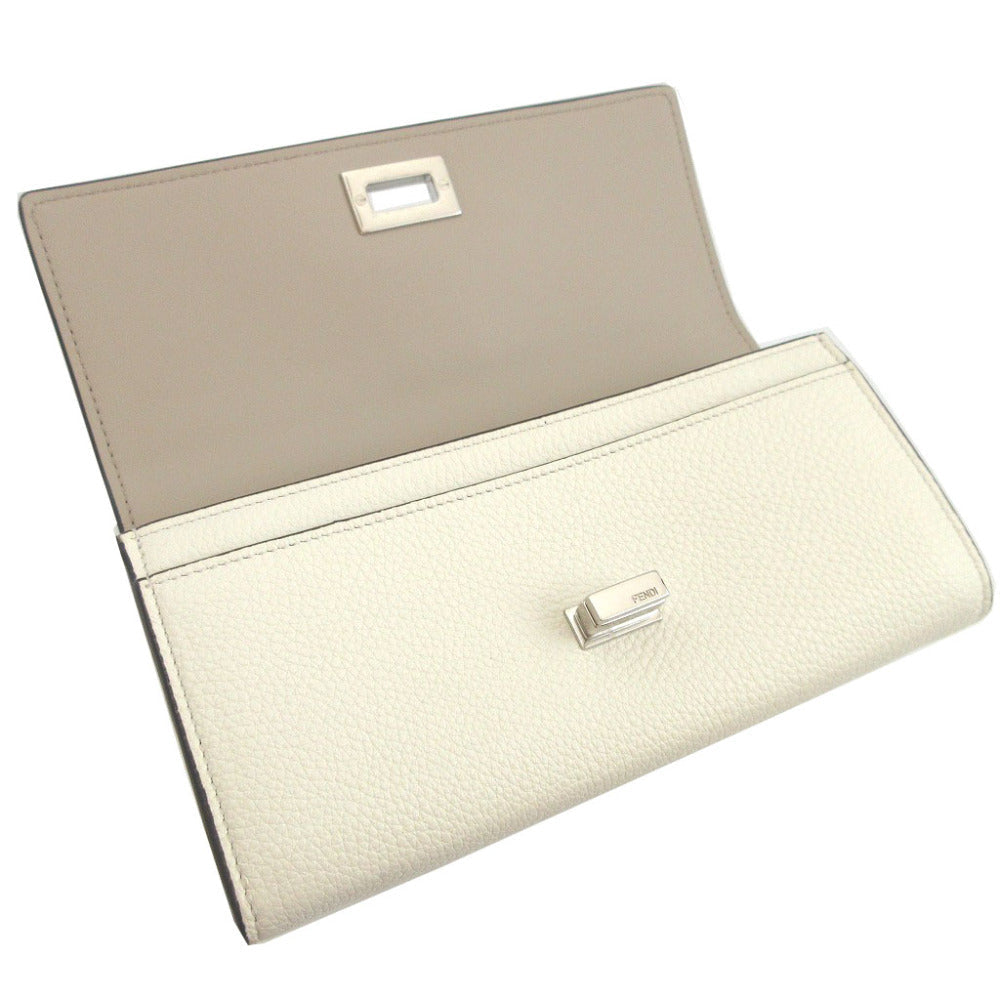 FENDI Long Wallet Purse 8M0427 leather Ivory Peekaboo