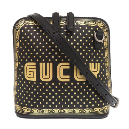 GUCCI Shoulder Bag 511189 leather black x SEGA GUCCY print