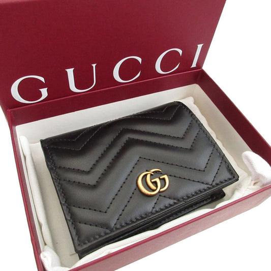 GUCCI Bifold Wallet 466492 leather black GG Marmont
