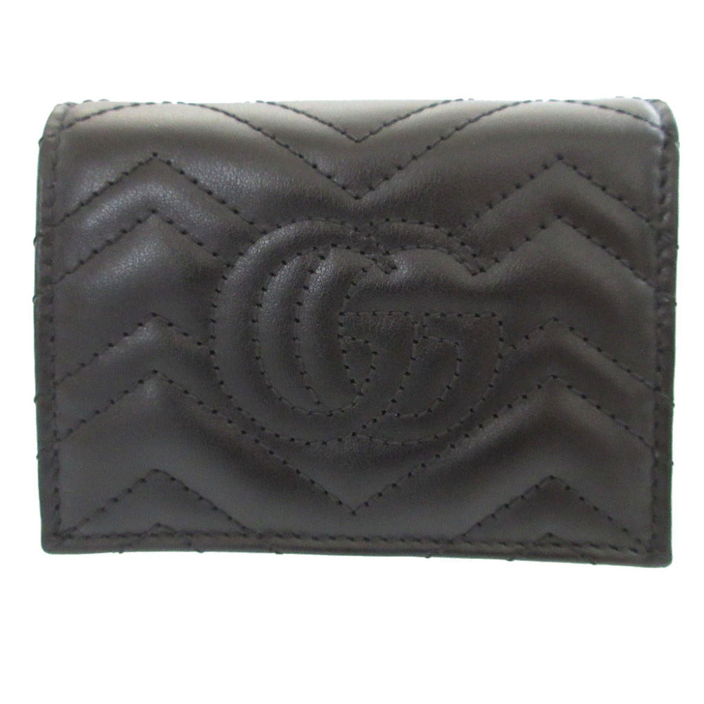 GUCCI Bifold Wallet 466492 leather black GG Marmont