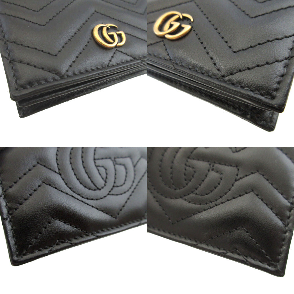 GUCCI Bifold Wallet 466492 leather black GG Marmont