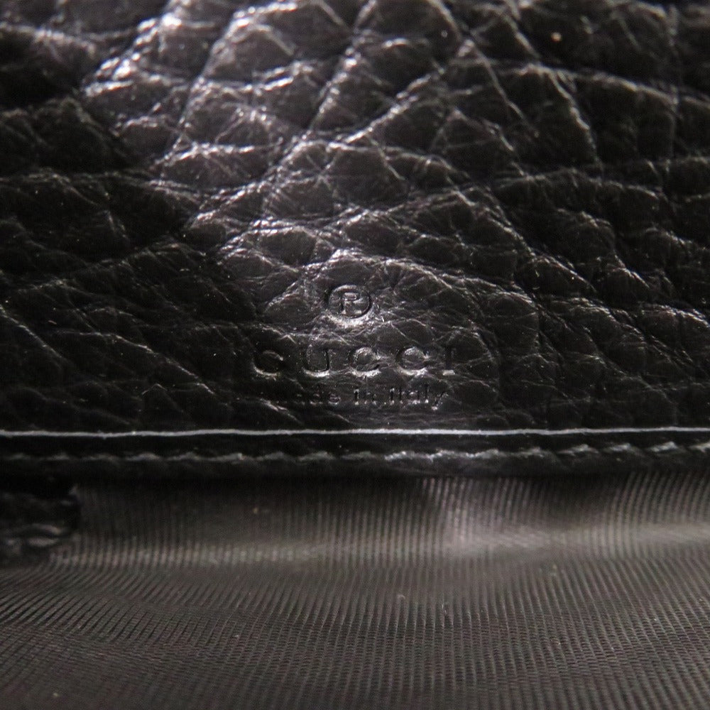 GUCCI Long Wallet Purse 625558 Grain leather black Double G embossed