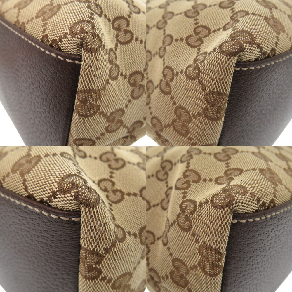 GUCCI Tote Bag 153009 GG canvas, leather Brown Women Used Authentic