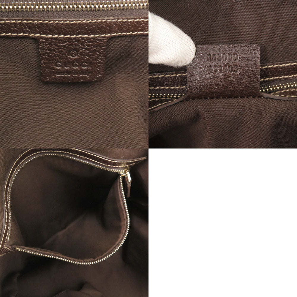 GUCCI Tote Bag 153009 GG canvas, leather Brown Women Used Authentic