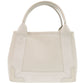BALENCIAGA Handbag 390346 canvas white Navy Kabas XS