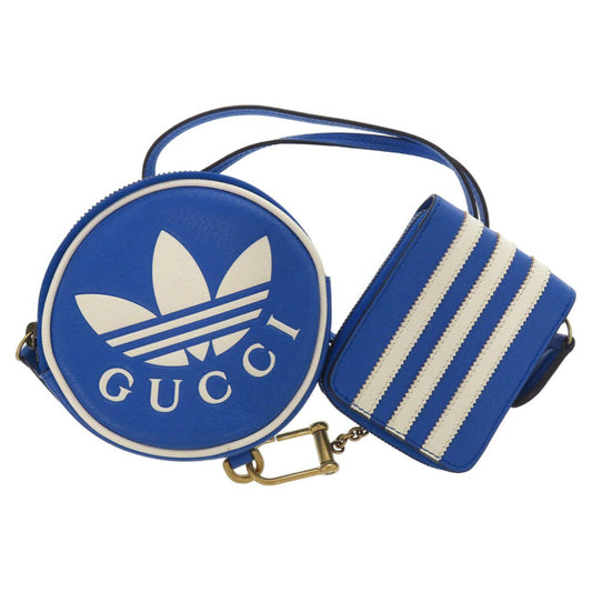 GUCCI Coin case leather blue GUCCI × adidas originals