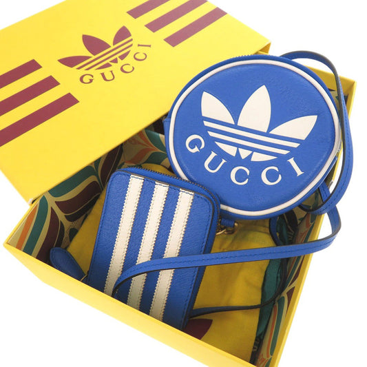 GUCCI Coin case leather blue GUCCI × adidas originals