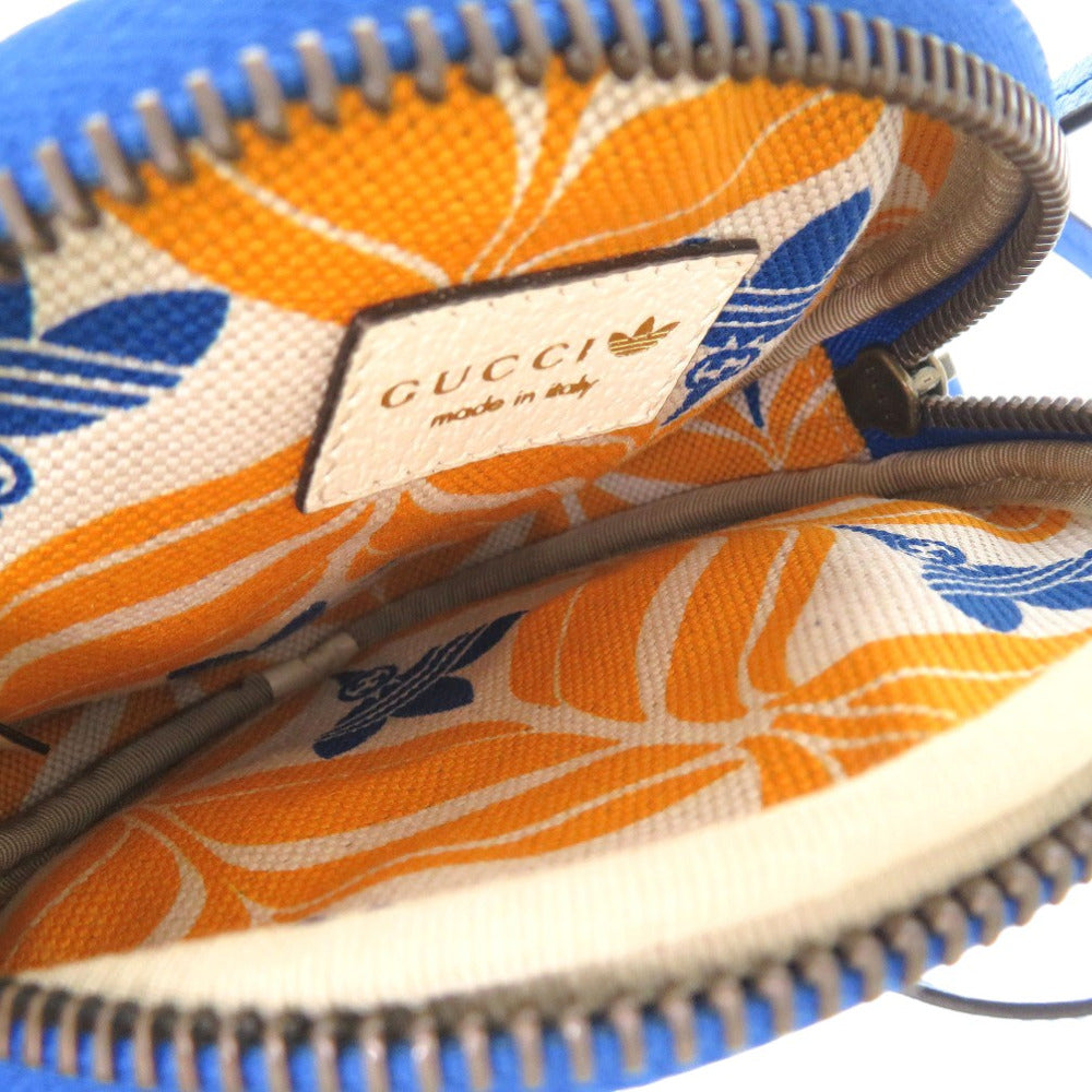 GUCCI Coin case leather blue GUCCI × adidas originals