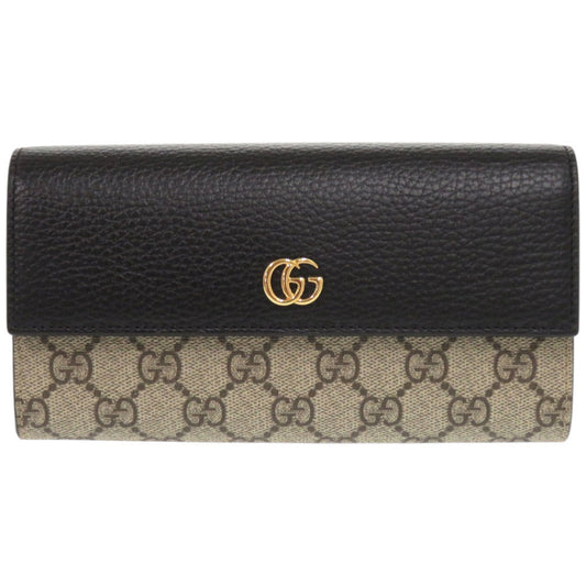 GUCCI Long Wallet Purse 456116 AAE5E 1069 GG Supreme, Leather black