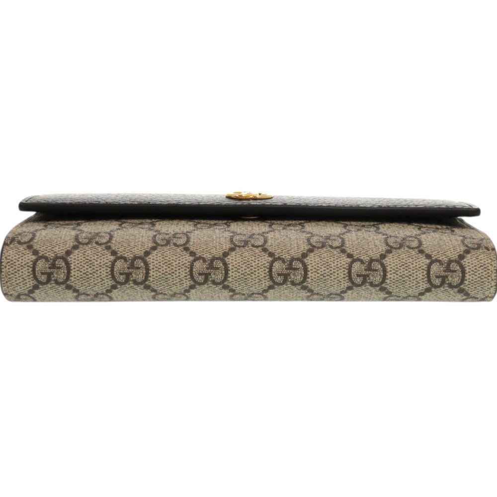 GUCCI Long Wallet Purse 456116 AAE5E 1069 GG Supreme, Leather black