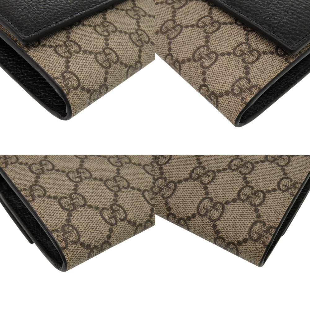 GUCCI Long Wallet Purse 456116 AAE5E 1069 GG Supreme, Leather black