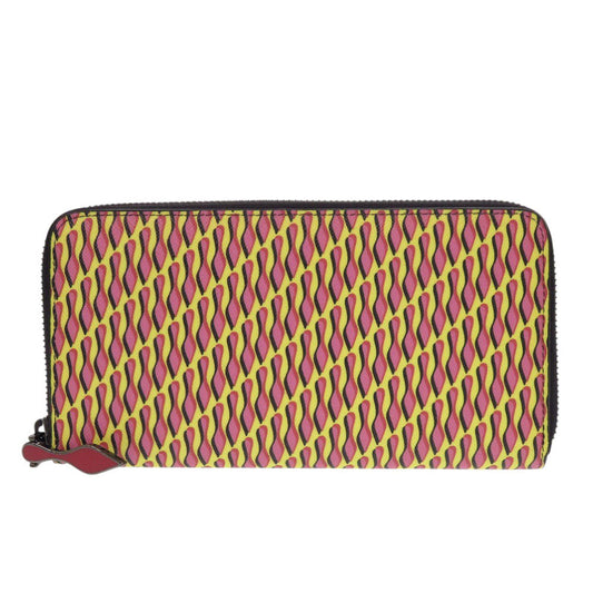 Christian Louboutin Long Wallet Purse PVC, Leather yellow Panettone