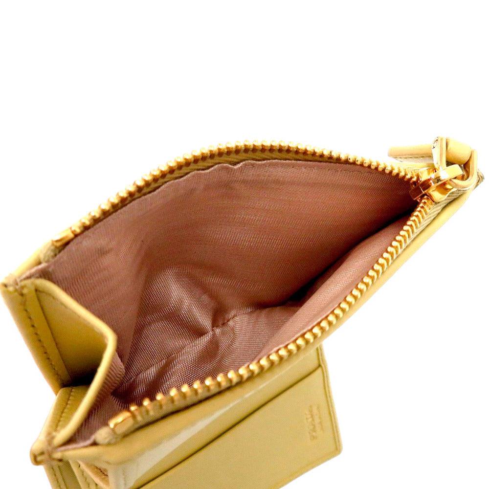 PRADA Bifold Wallet 1ML050_QHH_F0032 Cowhide yellow saffiano triangle