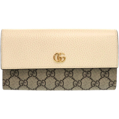 GUCCI Long Wallet Purse 456116 17WAG 9096 GG Supreme canvas, leather beige