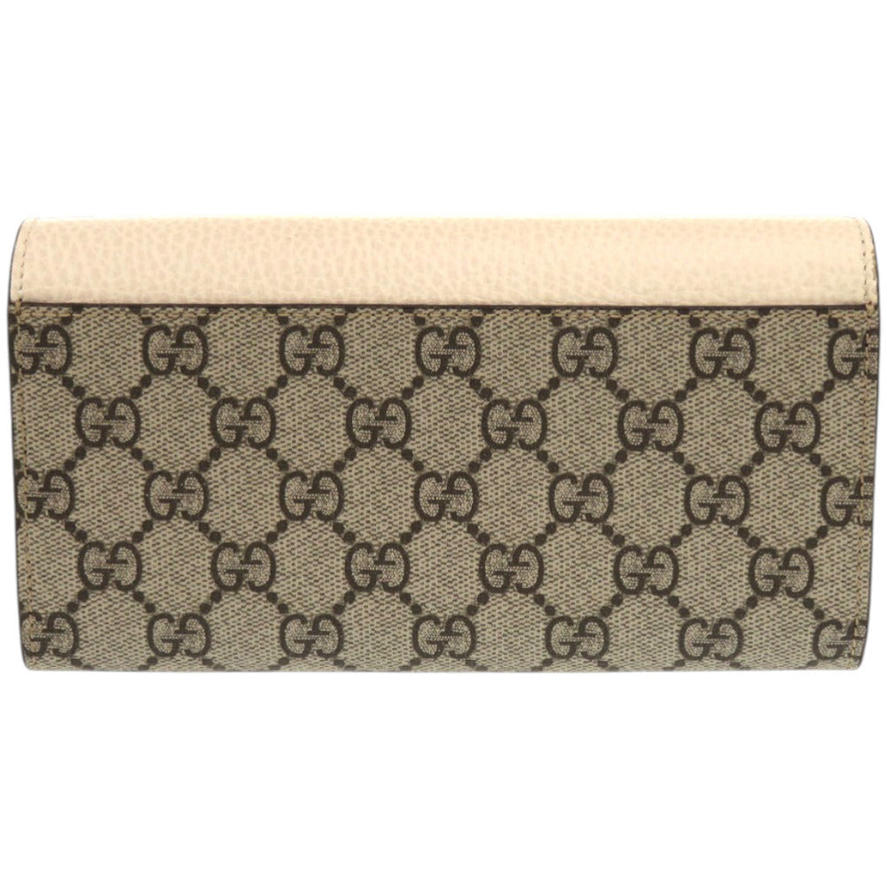 GUCCI Long Wallet Purse 456116 17WAG 9096 GG Supreme canvas, leather beige