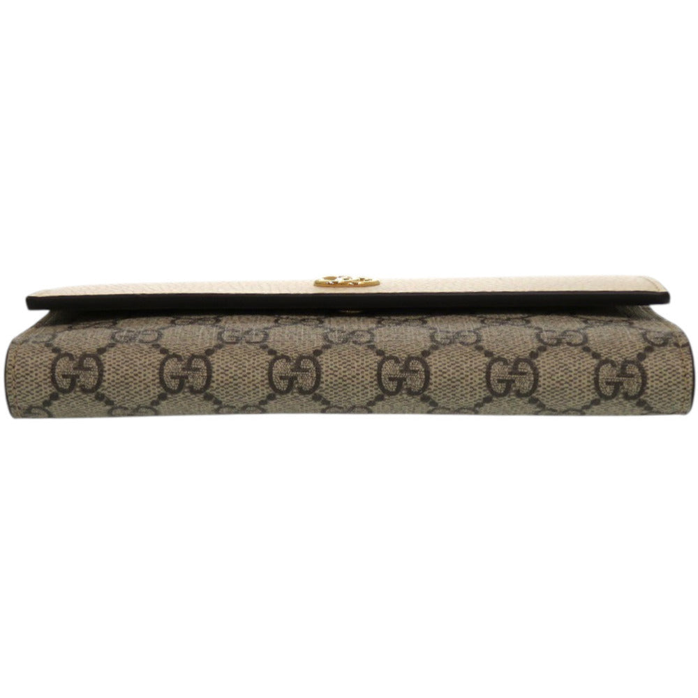 GUCCI Long Wallet Purse 456116 17WAG 9096 GG Supreme canvas, leather beige