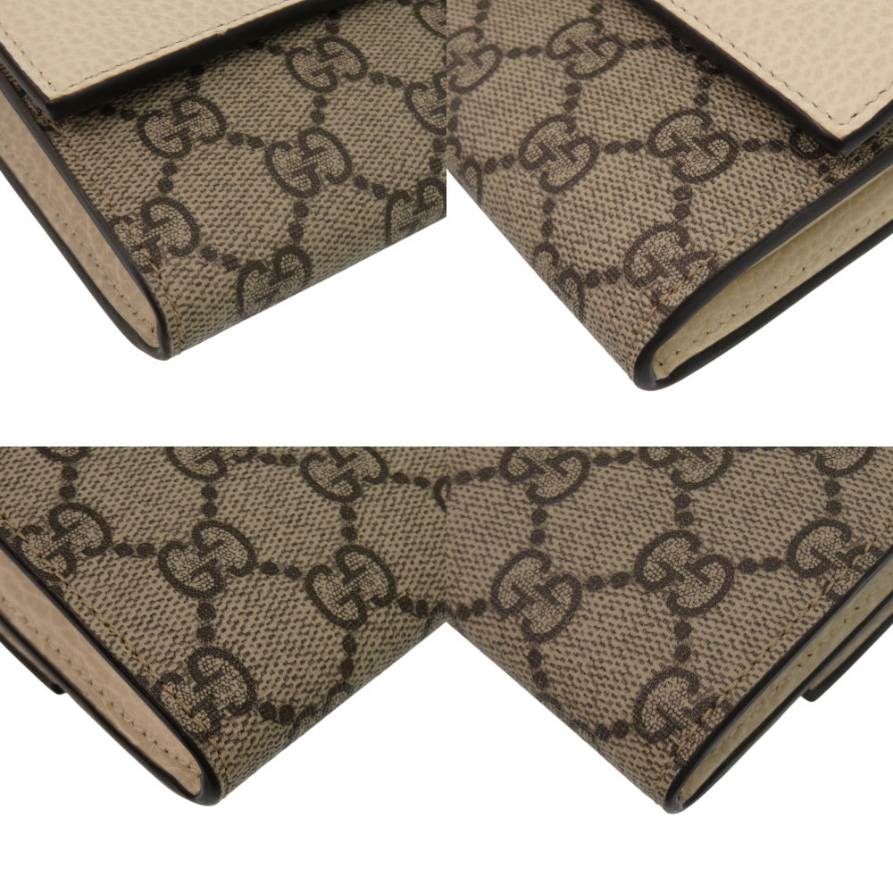 GUCCI Long Wallet Purse 456116 17WAG 9096 GG Supreme canvas, leather beige