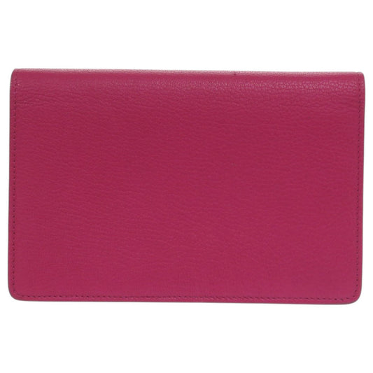 BALENCIAGA Long Wallet Purse leather Magenta Pandora Chain Wallet