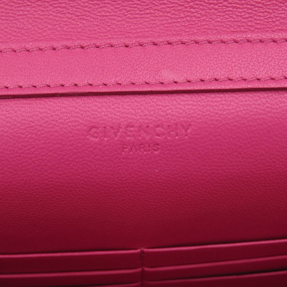 BALENCIAGA Long Wallet Purse leather Magenta Pandora Chain Wallet