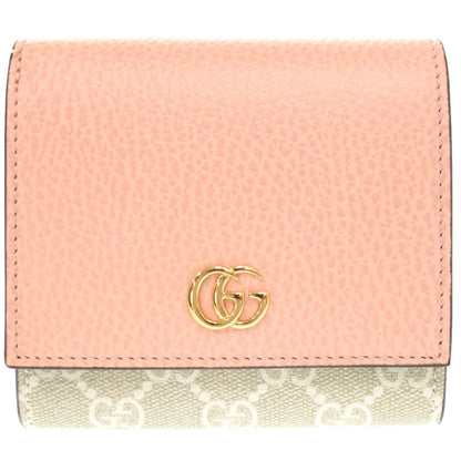 GUCCI Bifold Wallet 598587 GG Supreme, Leather beige GG Marmont Compact wallet