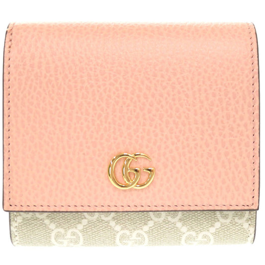 GUCCI Bifold Wallet 598587 GG Supreme, Leather beige GG Marmont Compact wallet