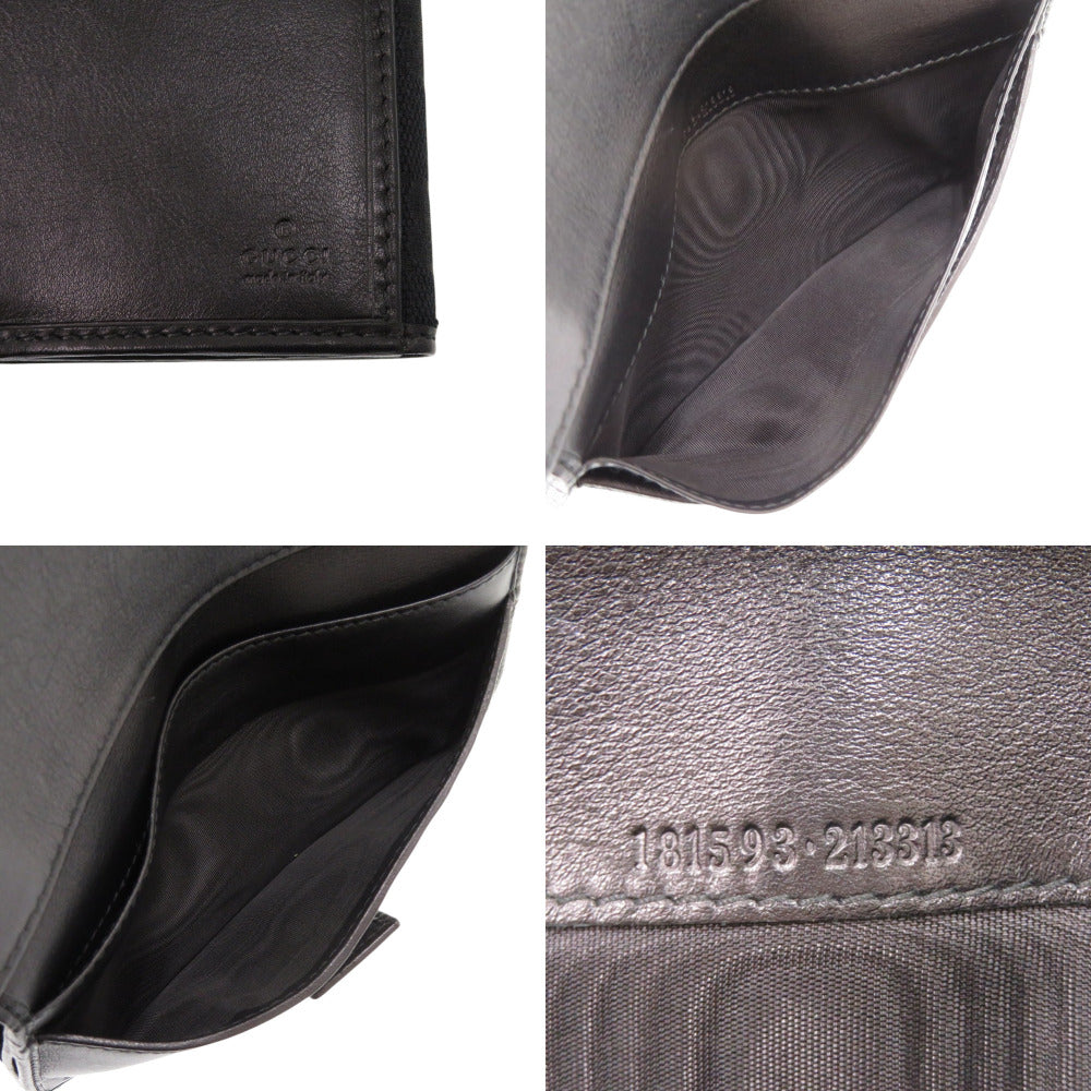 GUCCI Long Wallet Purse 181593 GG canvas black Interlocking G