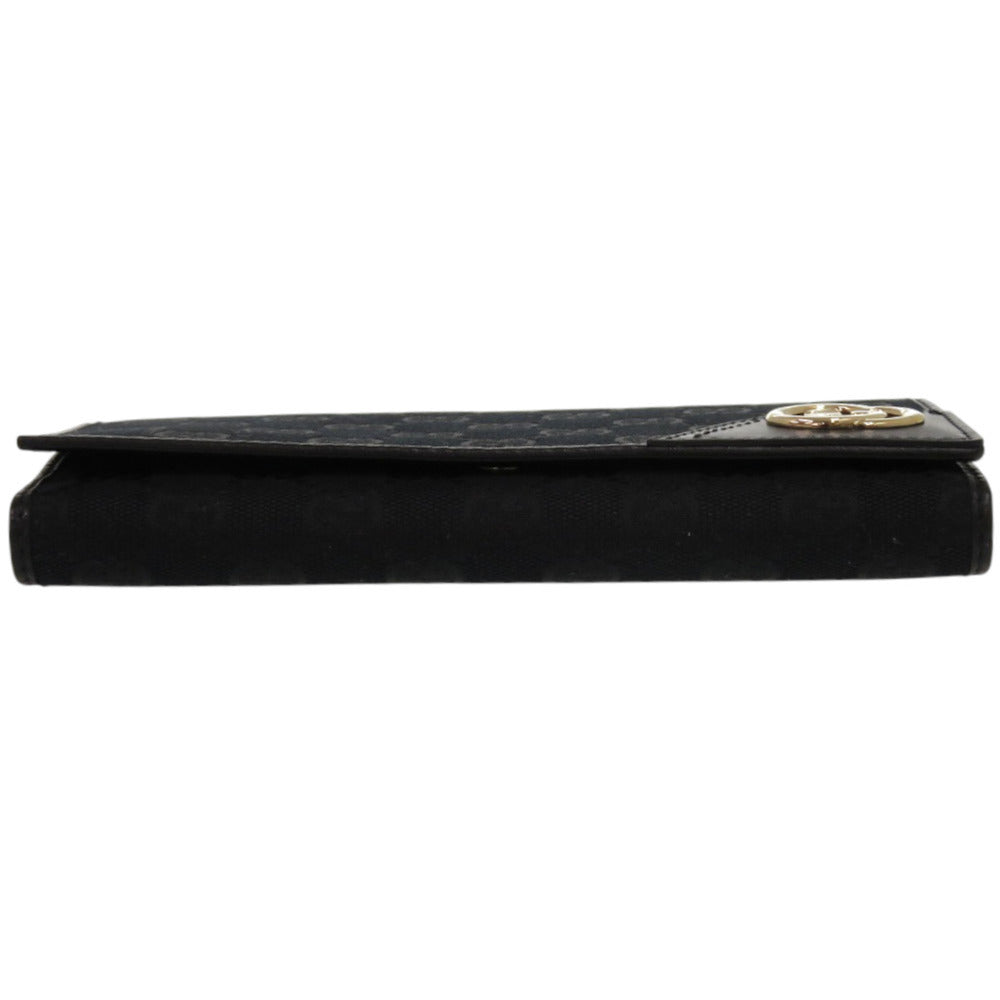 GUCCI Long Wallet Purse 181593 GG canvas black Interlocking G