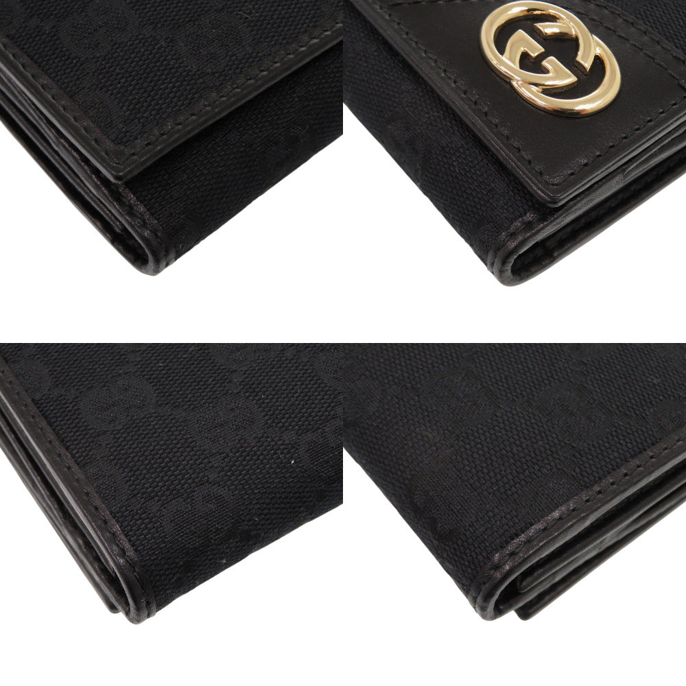 GUCCI Long Wallet Purse 181593 GG canvas black Interlocking G