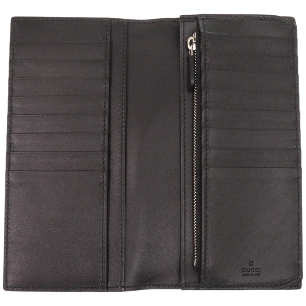 GUCCI Long Wallet Purse 835054 Grain leather black Double G Long Wallet