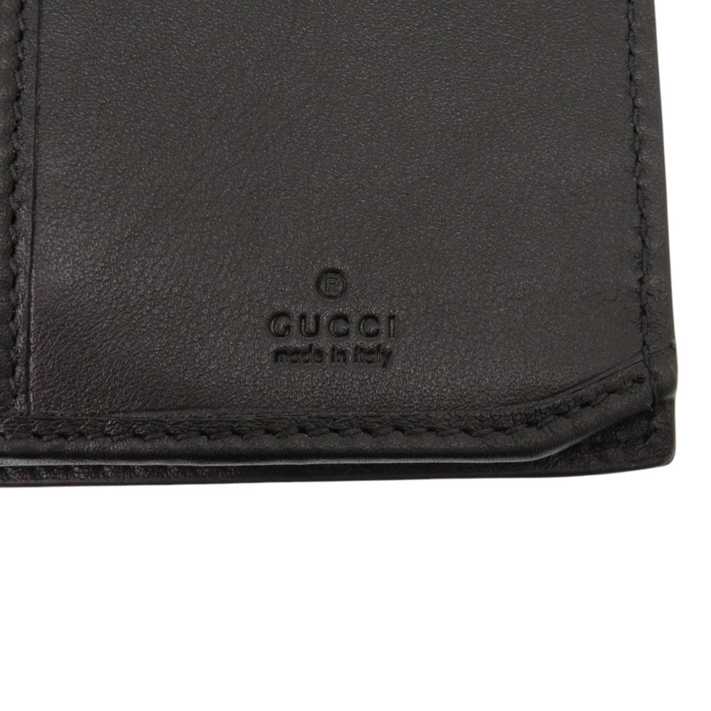 GUCCI Long Wallet Purse 835054 Grain leather black Double G Long Wallet