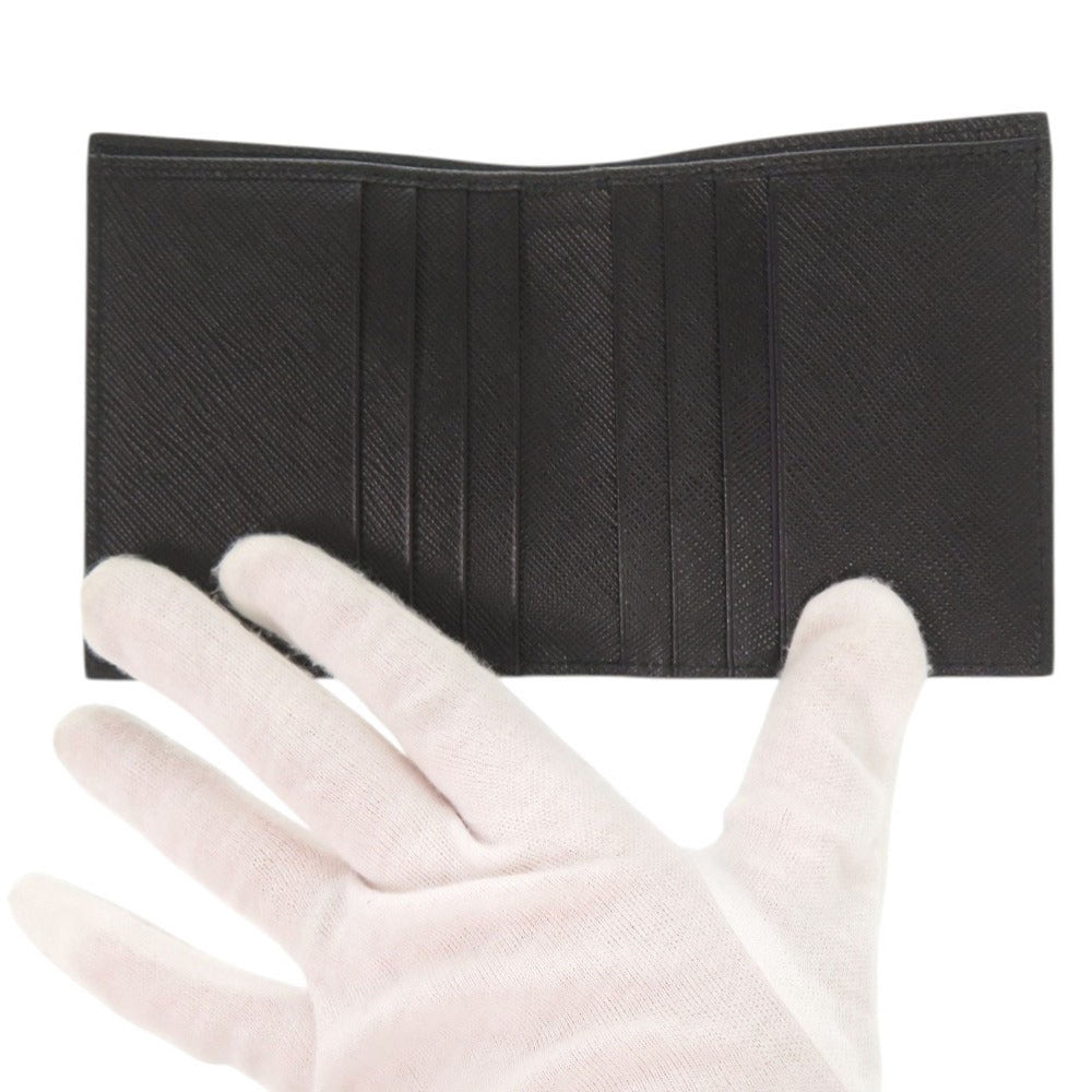 PRADA Bifold Wallet 2MO004 leather black Triangle logo