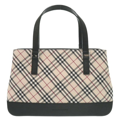 BURBERRY Handbag Nylon canvas, leather beige Nova Check