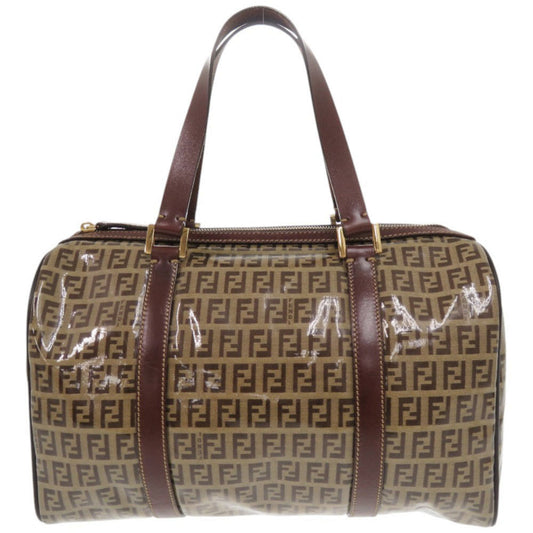 FENDI Boston Duffel bag Coated canvas, leather Brown ZucchinoPattern