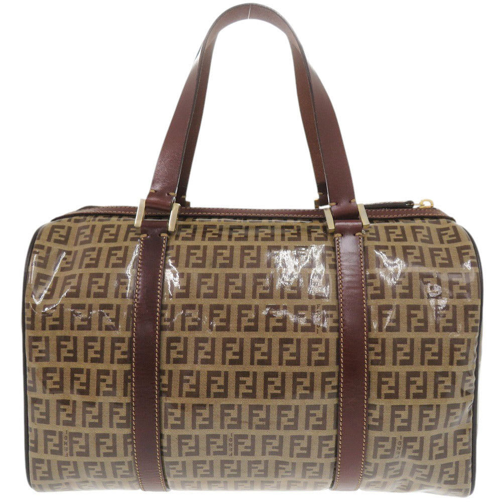 FENDI Boston Duffel bag Coated canvas, leather Brown ZucchinoPattern