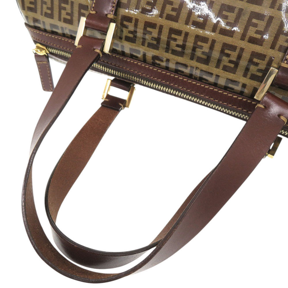 FENDI Boston Duffel bag Coated canvas, leather Brown ZucchinoPattern