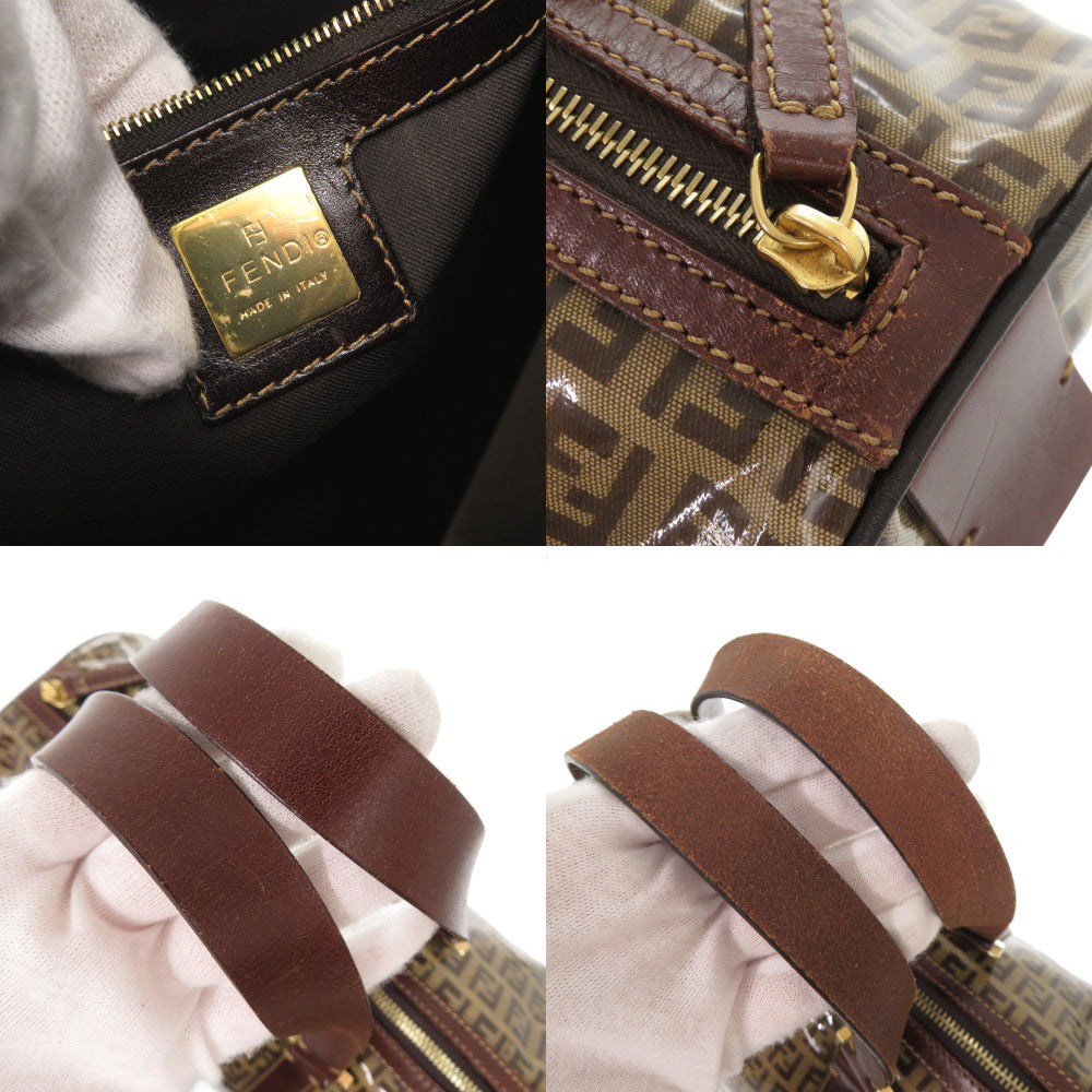 FENDI Boston Duffel bag Coated canvas, leather Brown ZucchinoPattern